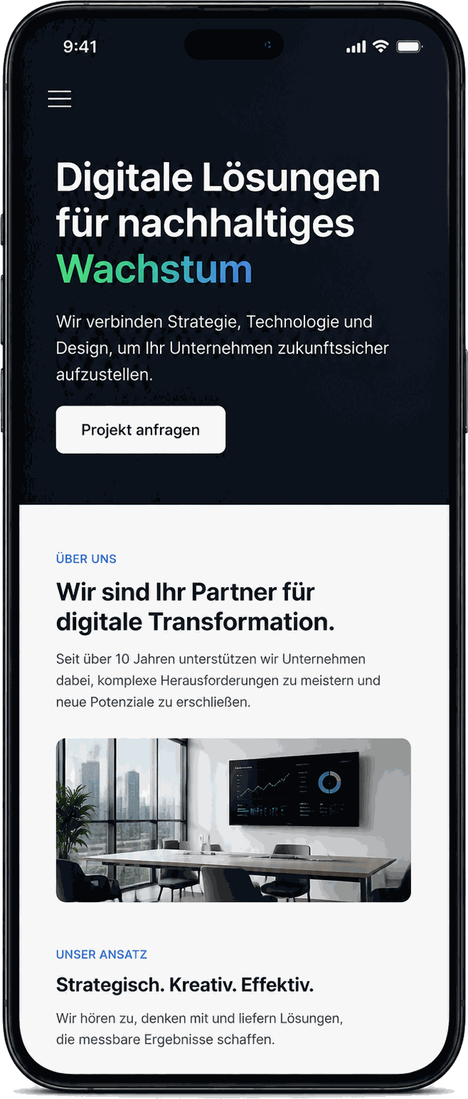 Website auf dem Smartphone